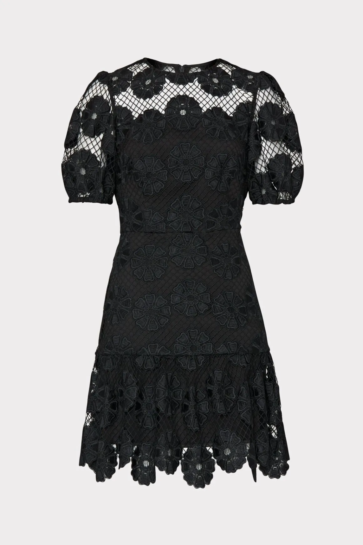 MILLY Mini Dresses-Yasmin Daisy Lace Dress Black