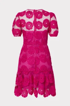 MILLY Mini Dresses-Yasmin Daisy Lace Dress Milly Pink