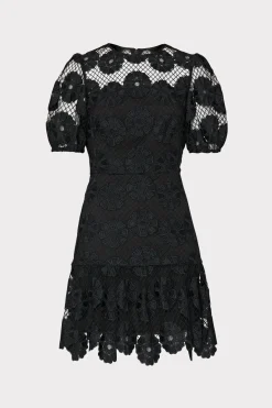 MILLY Little Black Dresses-Yasmin Daisy Lace Dress Black