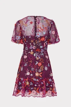 MILLY Jumpsuits & Rompers-Yasmin Tropical Garden Embroidered Dress Multi