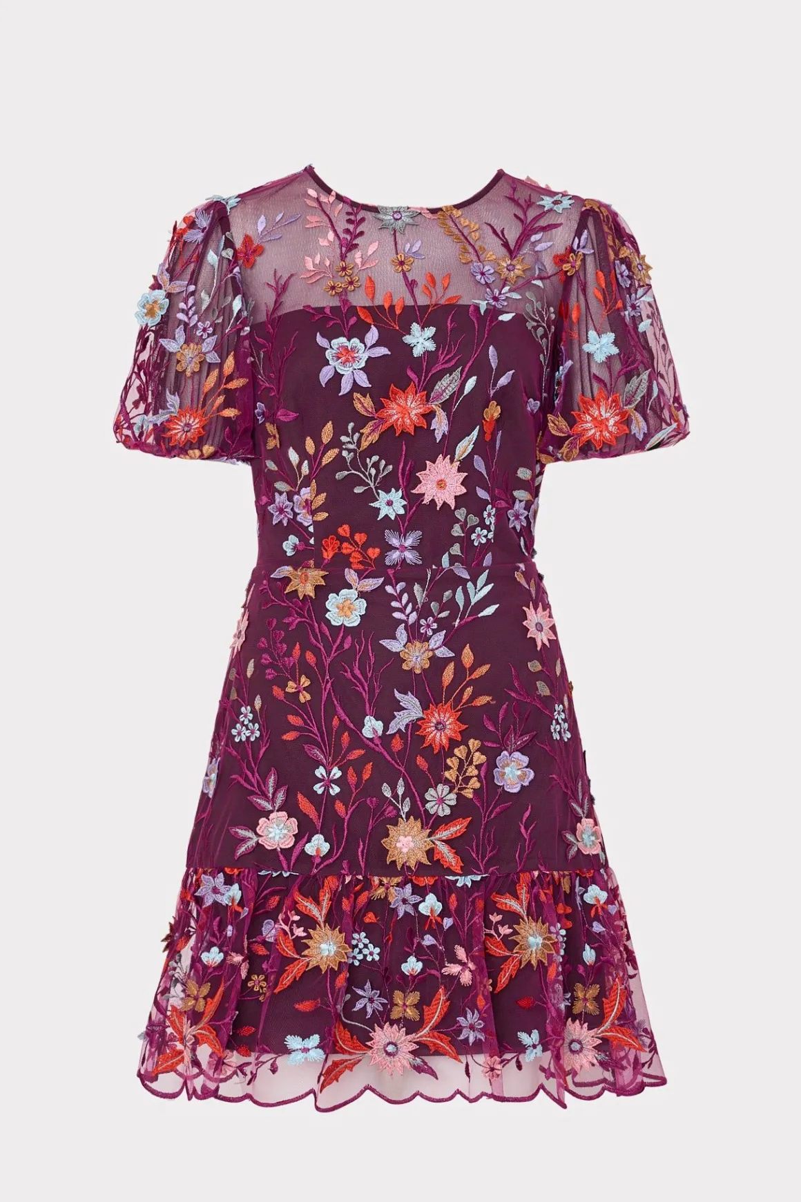 MILLY Mini Dresses-Yasmin Tropical Garden Embroidered Dress Multi