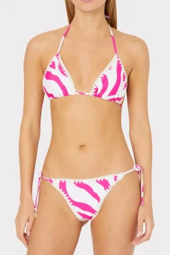 MILLY Jumpsuits & Rompers-Zebra Bikini Bottom Milly Pink/Ecru